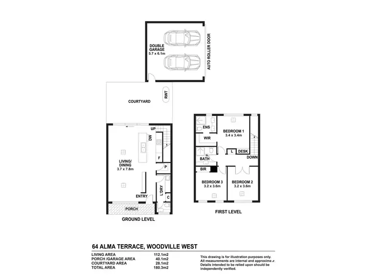 Floorplan of Homely townhouse listing, 64 Alma Terrace, Woodville West SA 5011