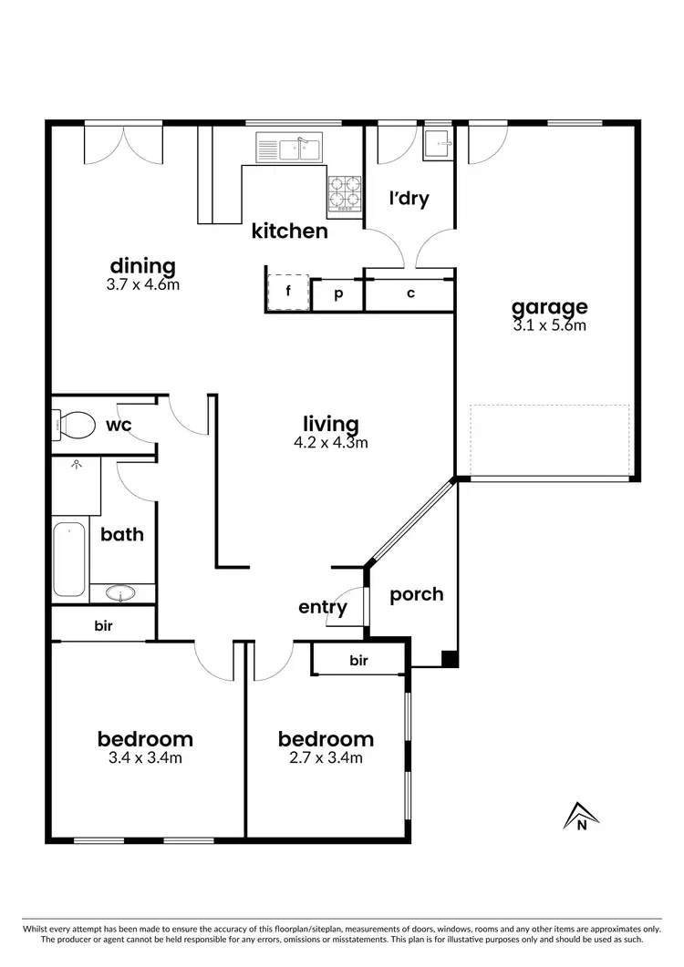 Floorplan of Homely villa listing, 3/6 Clyde Street, Newport VIC 3015