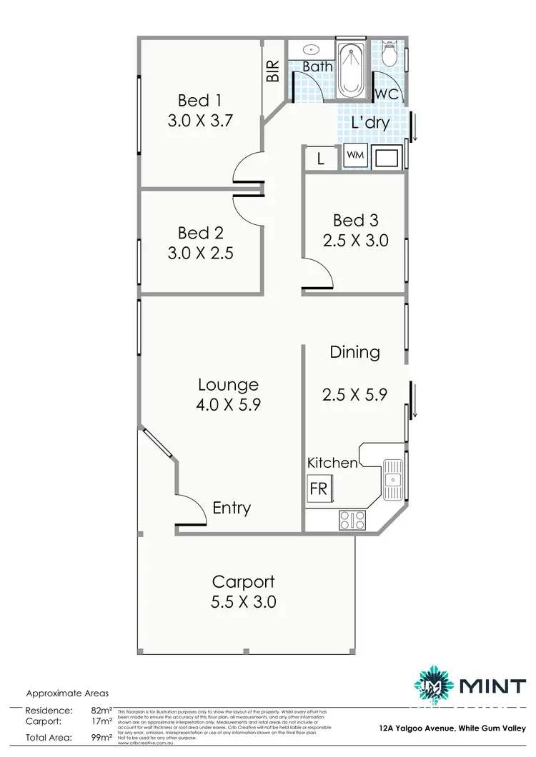 Floorplan of Homely house listing, 12A Yalgoo Avenue, White Gum Valley WA 6162