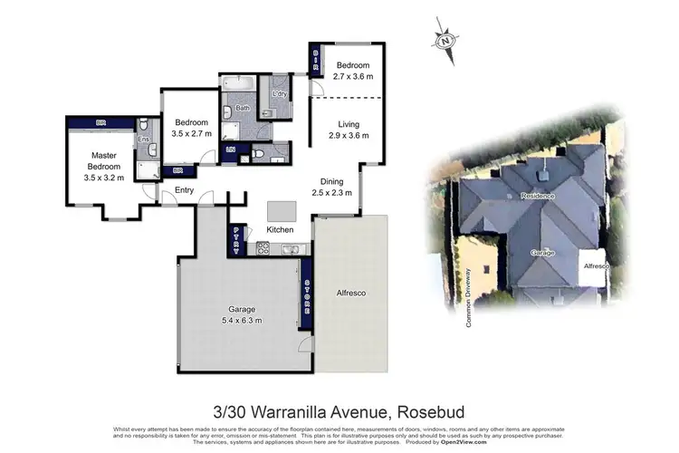 Floorplan of Homely unit listing, 3/30 Warranilla Avenue, Rosebud VIC 3939