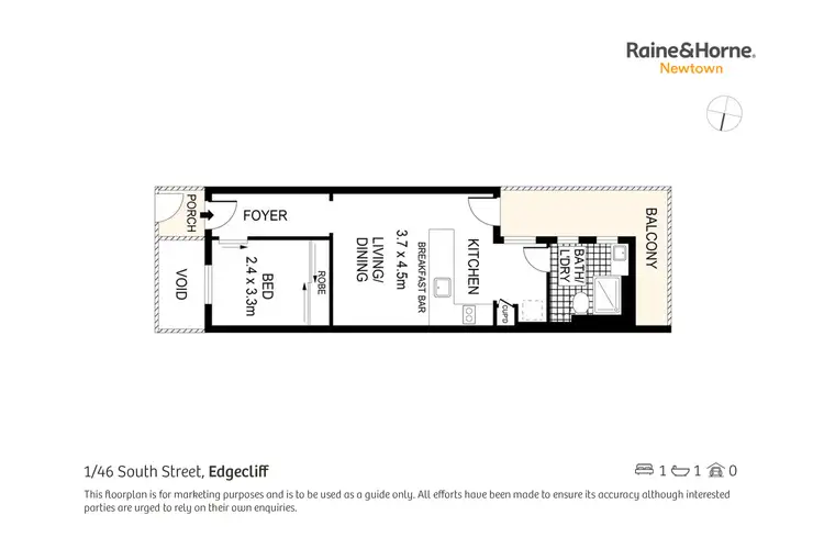Floorplan of Homely apartment listing, 1/46 South Street, Edgecliff NSW 2027