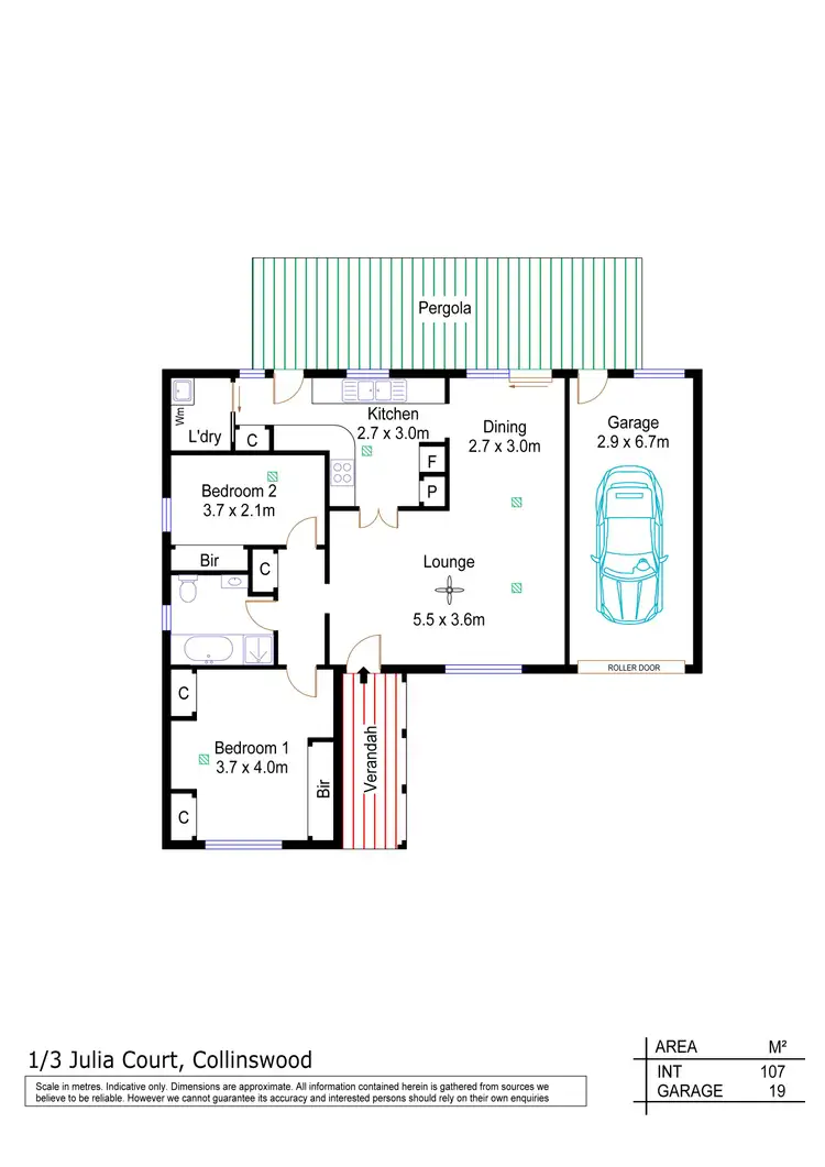 Floorplan of Homely unit listing, 1/3 Julia Court, Collinswood SA 5081