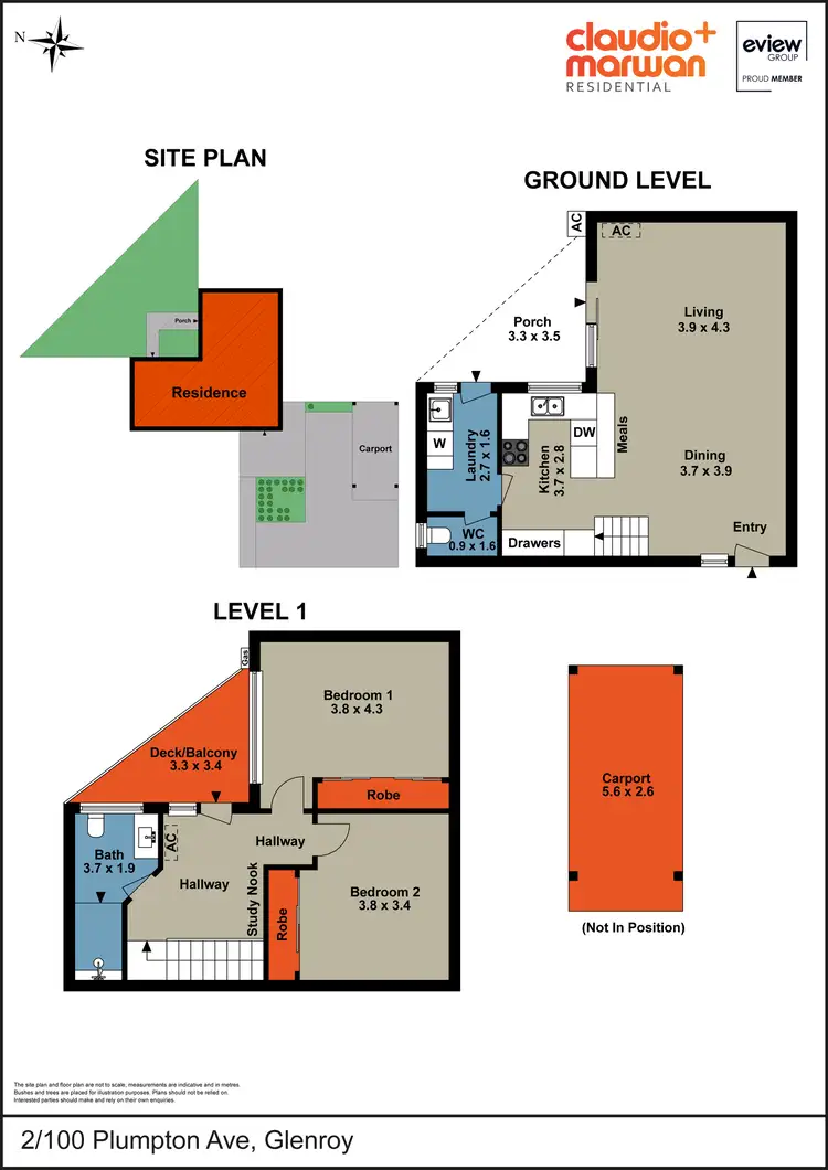 Floorplan of Homely townhouse listing, 2/100 Plumpton Avenue, Glenroy VIC 3046
