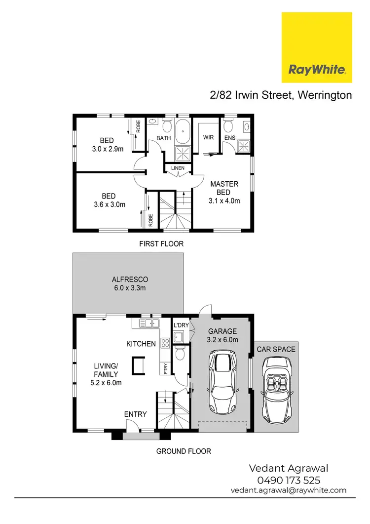 Floorplan of Homely townhouse listing, 2/82 Irwin Street, Werrington NSW 2747