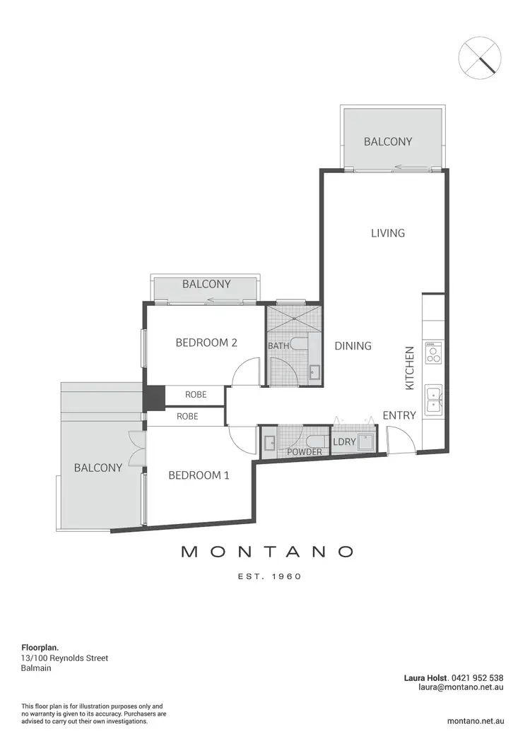 Floorplan of Homely apartment listing, 13/100 Reynolds Street, Balmain NSW 2041