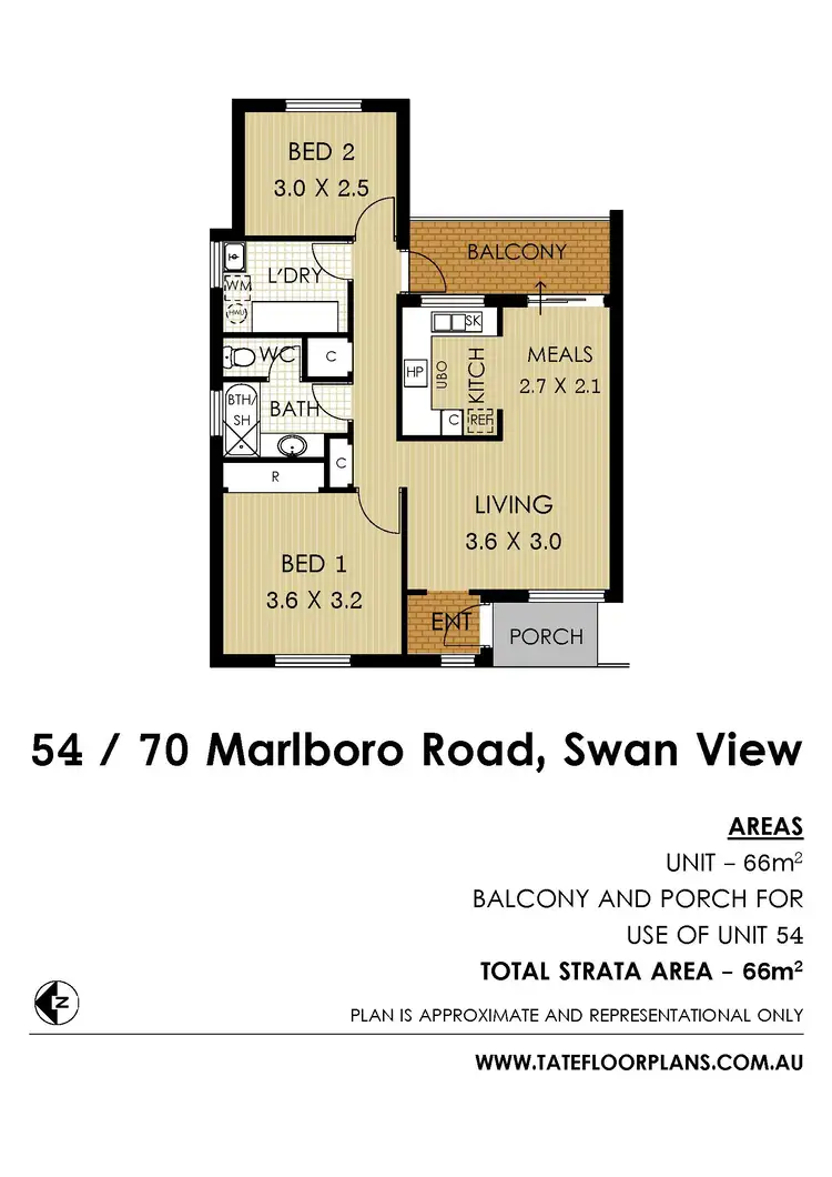 Floorplan of Homely unit listing, 54/70 Marlboro Road, Swan View WA 6056