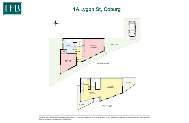 Floorplan of Homely townhouse listing, 1/151 Lygon Street, Coburg VIC 3058