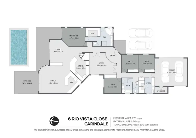 Floorplan of Homely house listing, 6 Rio Vista Close, Carindale QLD 4152