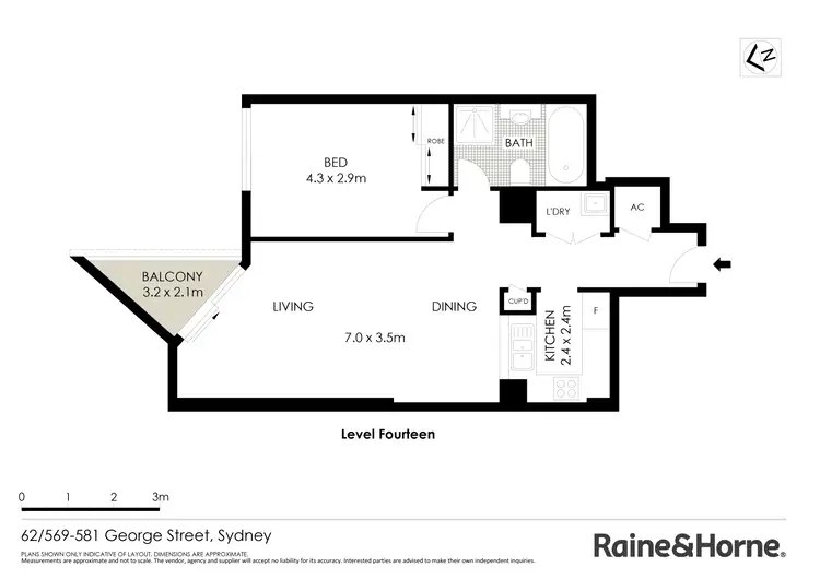 Floorplan of Homely apartment listing, 62/569-581 George Street, Sydney NSW 2000