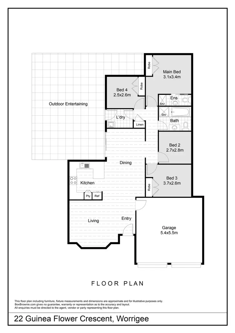 Floorplan of Homely house listing, 22 Guinea Flower Crescent, Worrigee NSW 2540