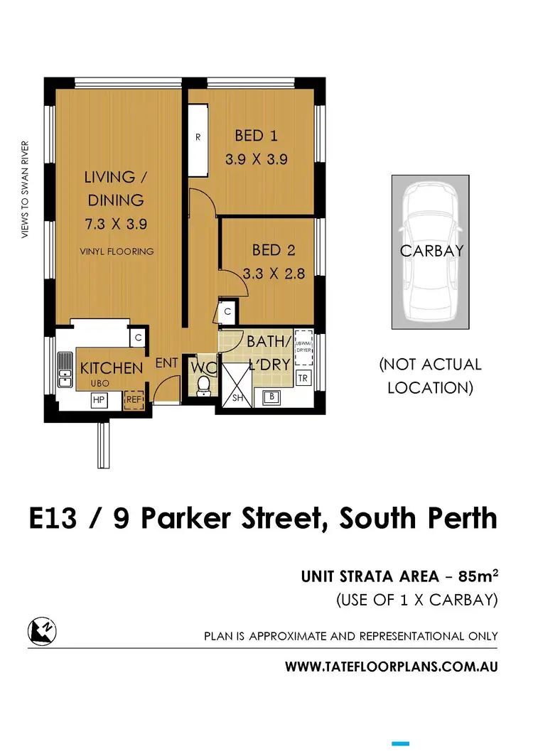 Floorplan of Homely apartment listing, E13/9 Parker Street, South Perth WA 6151