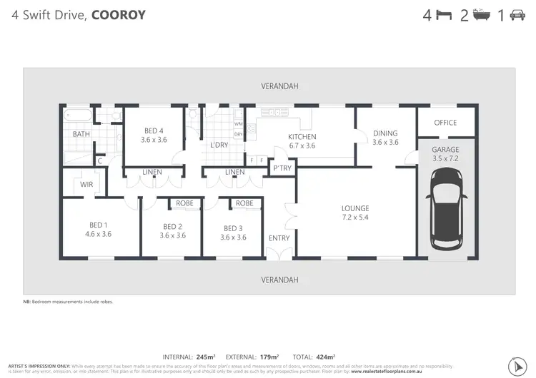 Floorplan of Homely house listing, 4 Swift Drive, Cooroy QLD 4563