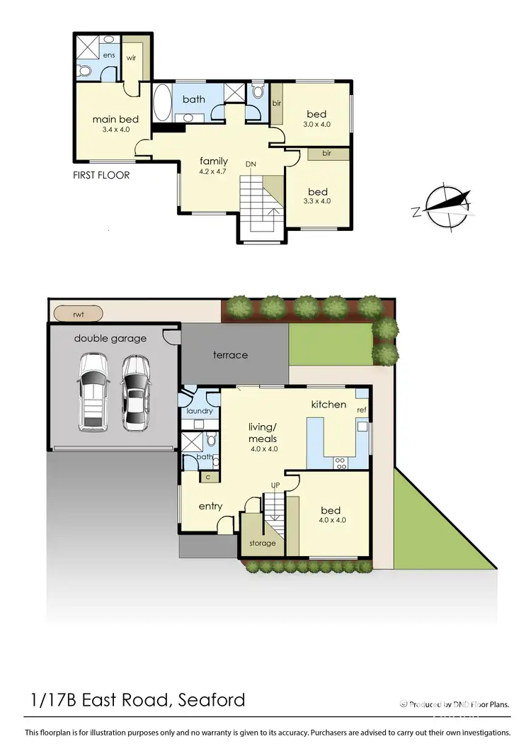 Floorplan of Homely townhouse listing, 1/17B East Road, Seaford VIC 3198