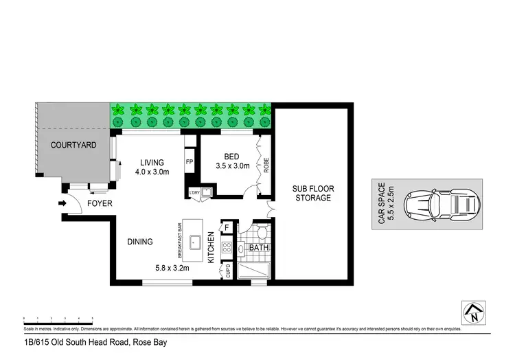 Floorplan of Homely apartment listing, 2/615 Old South Head Road, Rose Bay NSW 2029