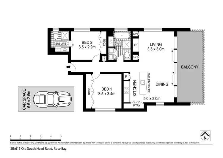 Floorplan of Homely apartment listing, 6/615 Old South Head Road, Rose Bay NSW 2029