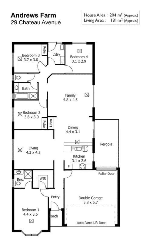 Floorplan of Homely house listing, 29 Chateau Avenue, Andrews Farm SA 5114