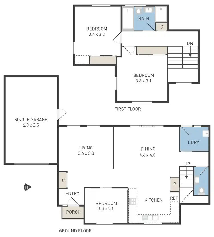 Floorplan of Homely townhouse listing, 3/14 Bloomfield Avenue, Maribyrnong VIC 3032