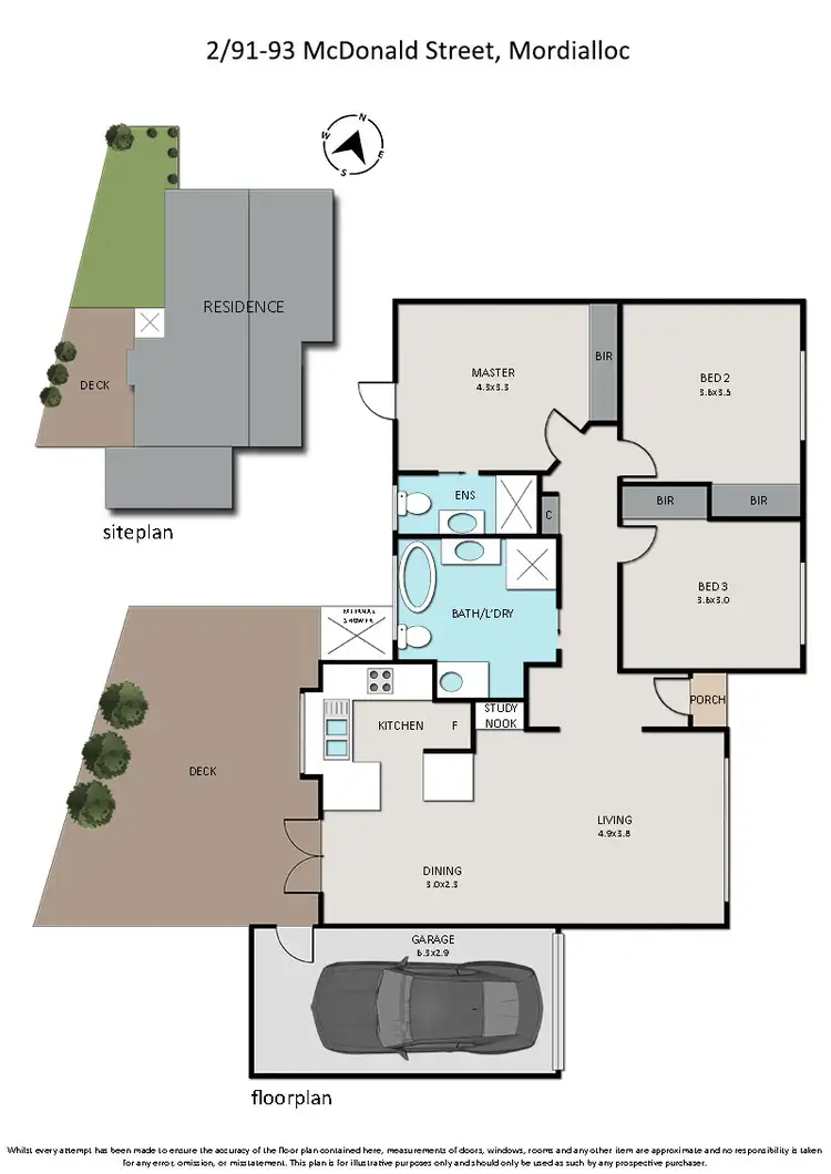 Floorplan of Homely unit listing, 2/91-93 McDonald Street, Mordialloc VIC 3195