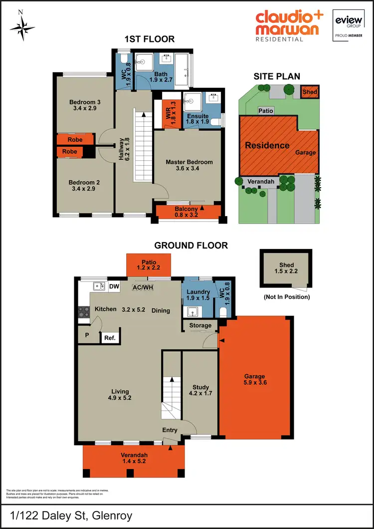 Floorplan of Homely townhouse listing, 1/122 Daley Street, Glenroy VIC 3046