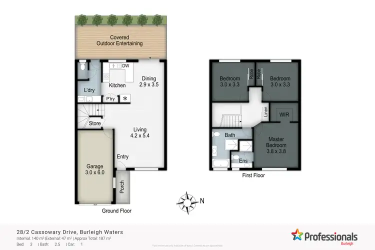 Floorplan of Homely townhouse listing, 28/2 Cassowary Drive, Burleigh Waters QLD 4220
