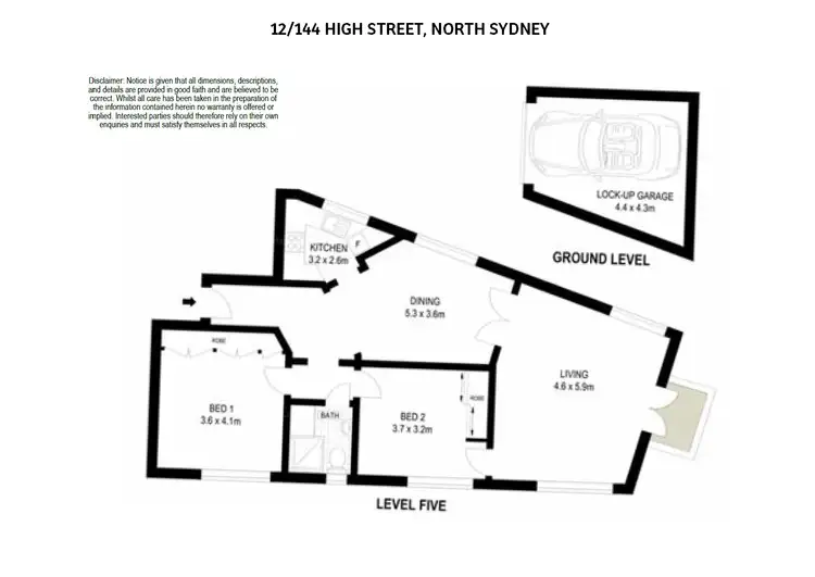 Floorplan of Homely apartment listing, 12/144 High Street, North Sydney NSW 2060
