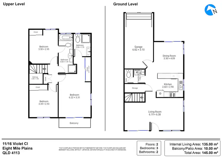 Floorplan of Homely townhouse listing, 11/16 Violet Close, Eight Mile Plains QLD 4113