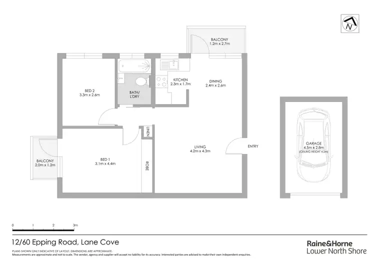 Floorplan of Homely apartment listing, 12/60 Epping Road, Lane Cove NSW 2066