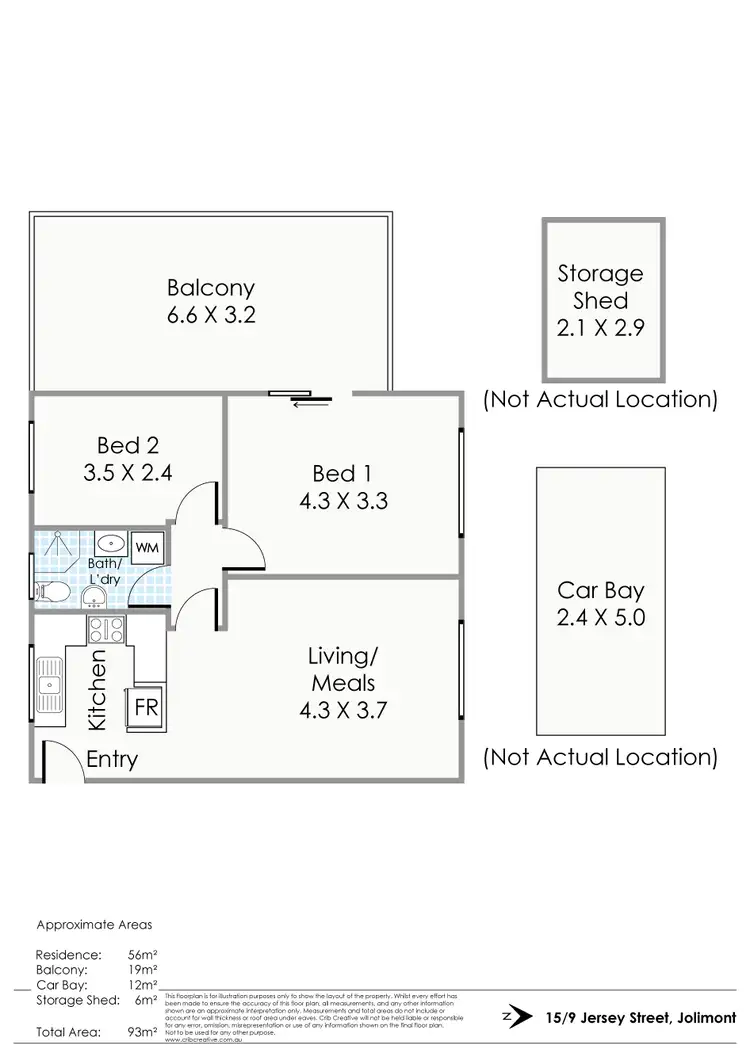 Floorplan of Homely apartment listing, 15/9 Jersey Street, Jolimont WA 6014