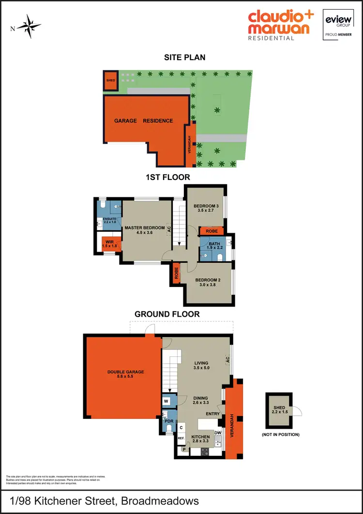 Floorplan of Homely townhouse listing, 1/98 Kitchener Street, Broadmeadows VIC 3047