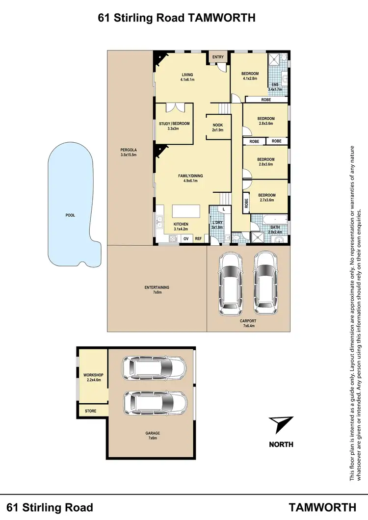 Floorplan of Homely rural property listing, 61 Stirling Road, Tamworth NSW 2340