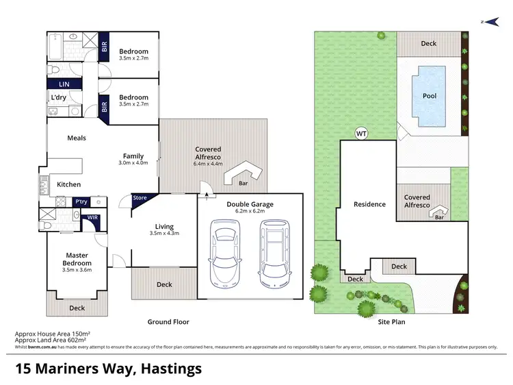 Floorplan of Homely house listing, 15 Mariners Way, Hastings VIC 3915