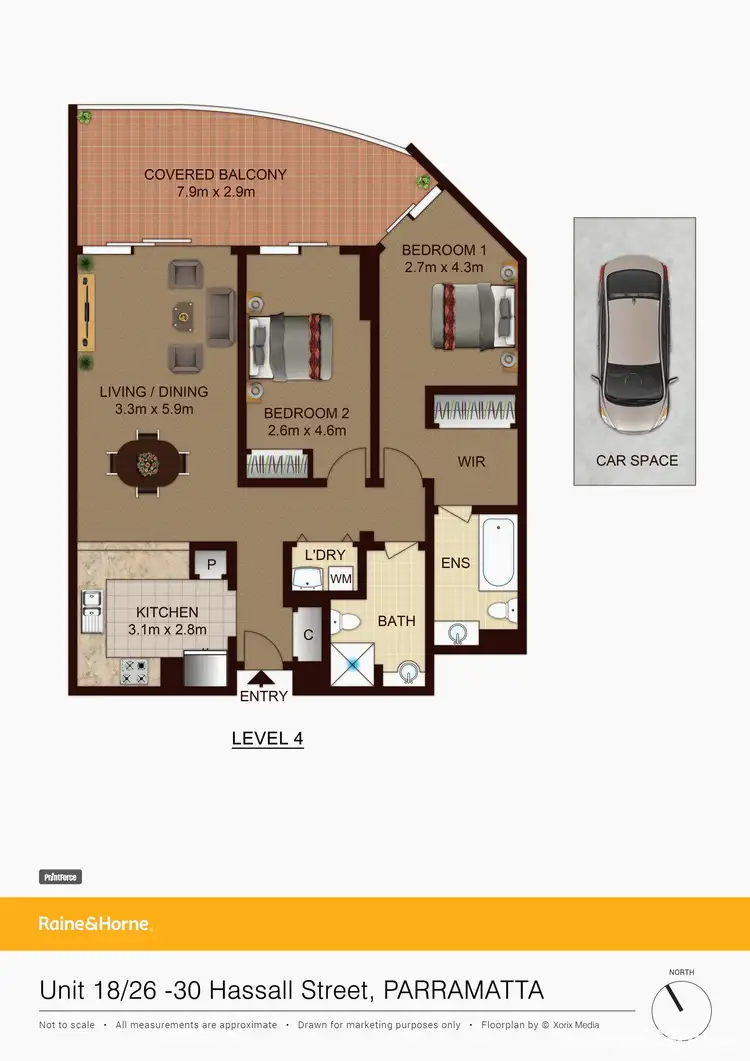 Floorplan of Homely apartment listing, 18/26-30 Hassall Street, Parramatta NSW 2150
