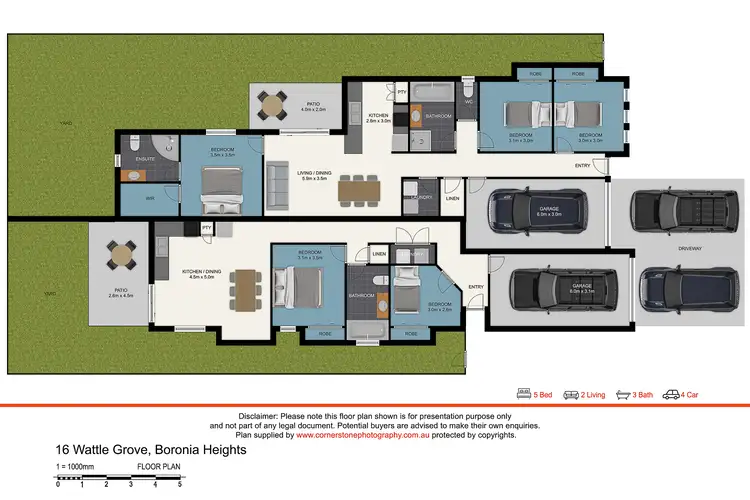 Floorplan of Homely semi-detached listing, 16 Wattle Grove, Boronia Heights QLD 4124