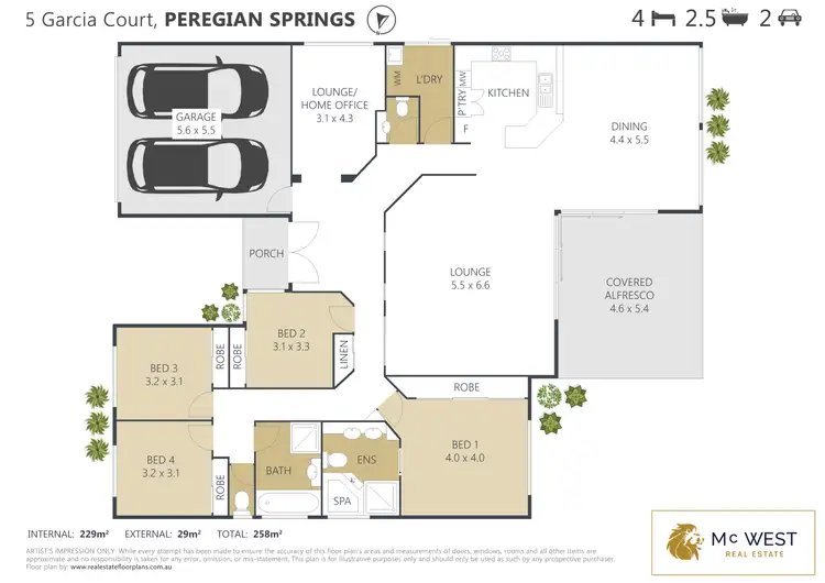 Floorplan of Homely house listing, 5 Garcia Court, Peregian Springs QLD 4573