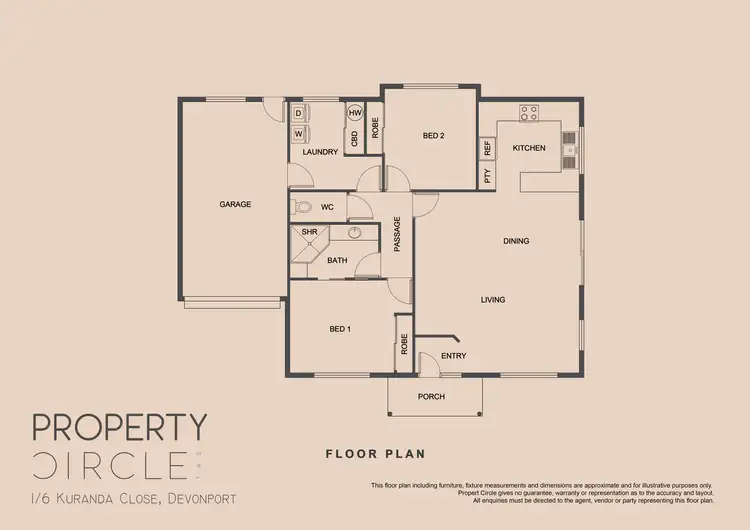 Floorplan of Homely unit listing, 1/6 Kuranda Close, Devonport TAS 7310