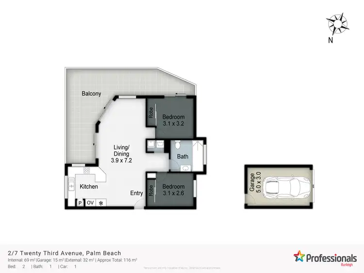Floorplan of Homely unit listing, 2/7 Twenty Third Avenue, Palm Beach QLD 4221