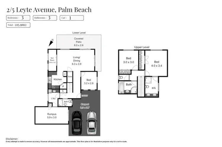 Floorplan of Homely semi-detached listing, 2/5 Leyte Avenue, Palm Beach QLD 4221