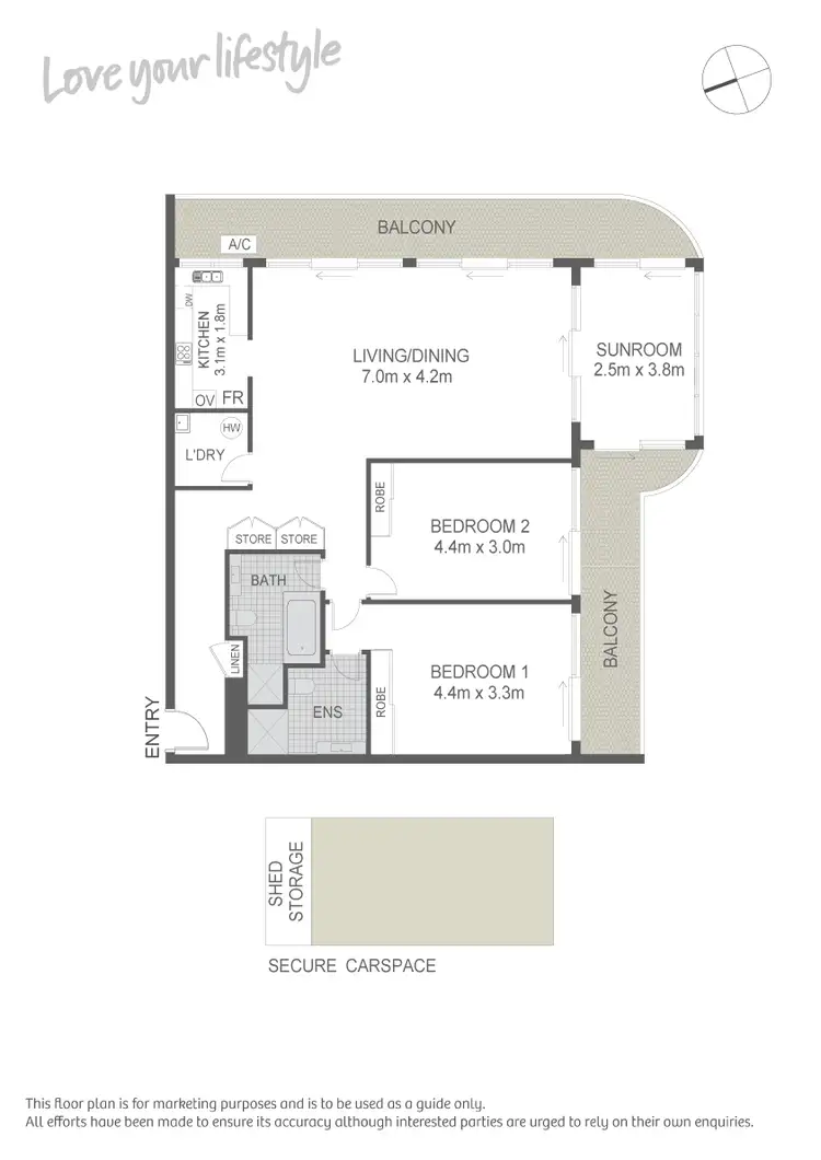 Floorplan of Homely apartment listing, 53/39-61 Gibbons Street, Redfern NSW 2016