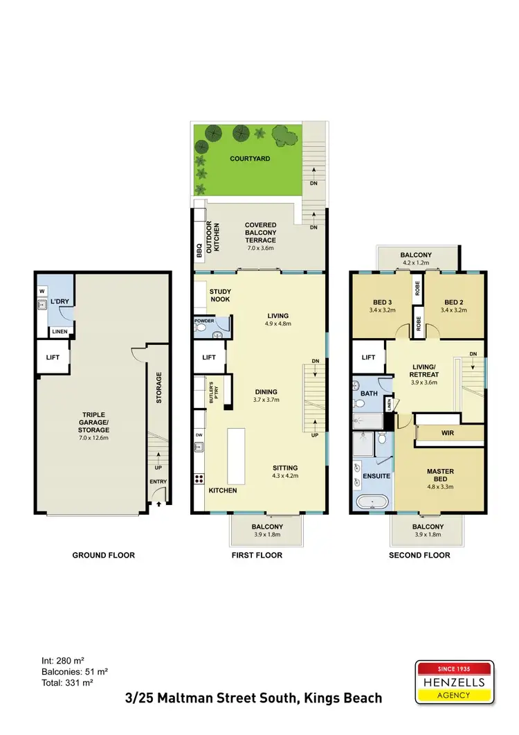 Floorplan of Homely townhouse listing, 3/25 Maltman Street South, Kings Beach QLD 4551