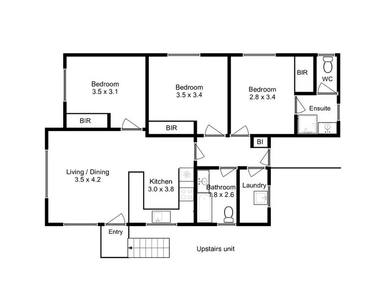 Floorplan of Homely apartment listing, Upstairs 2/4a Fingerpost Track, South Hobart TAS 7004