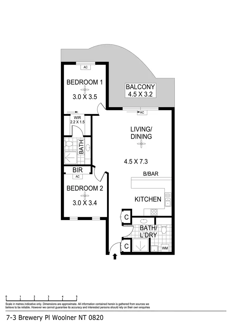 Floorplan of Homely apartment listing, 7/3 Brewery Place, Woolner NT 820