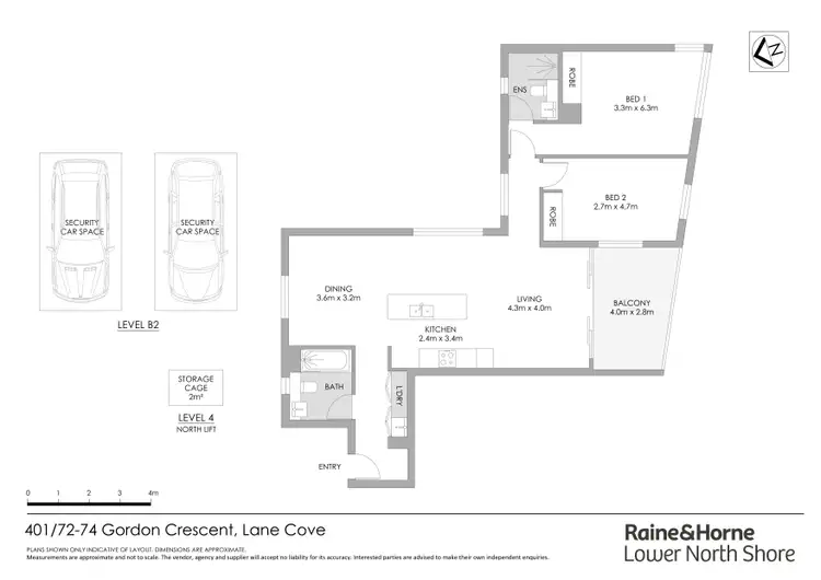 Floorplan of Homely apartment listing, 401/72-74 Gordon Crescent, Lane Cove NSW 2066