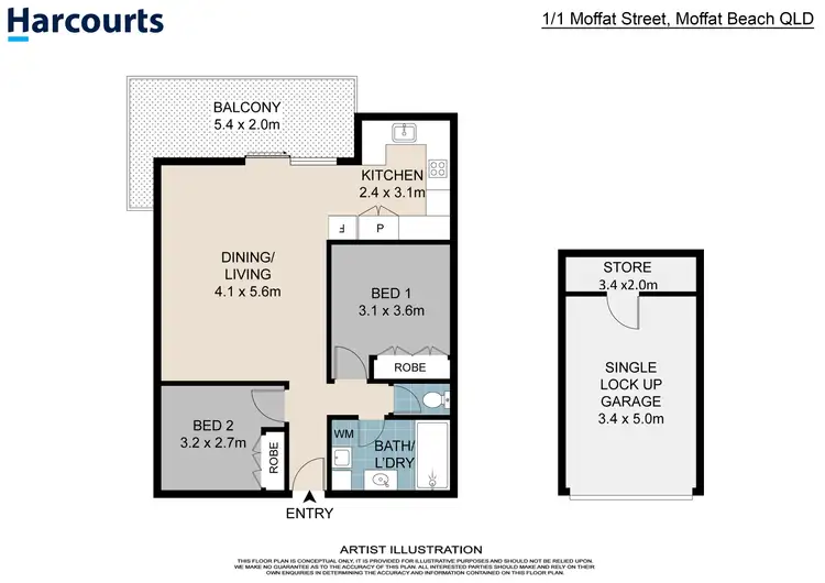 Floorplan of Homely unit listing, 1/1 Moffat Street, Moffat Beach QLD 4551