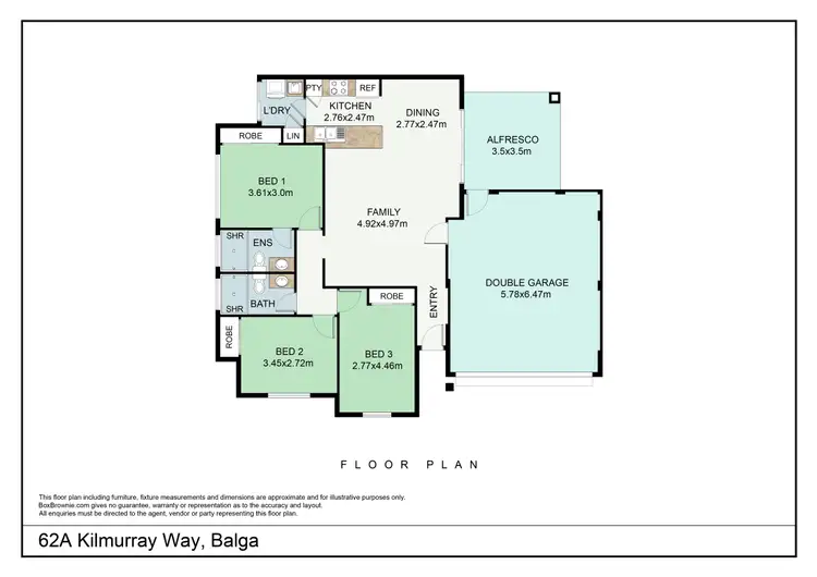 Floorplan of Homely villa listing, 62A Kilmurray Way, Balga WA 6061