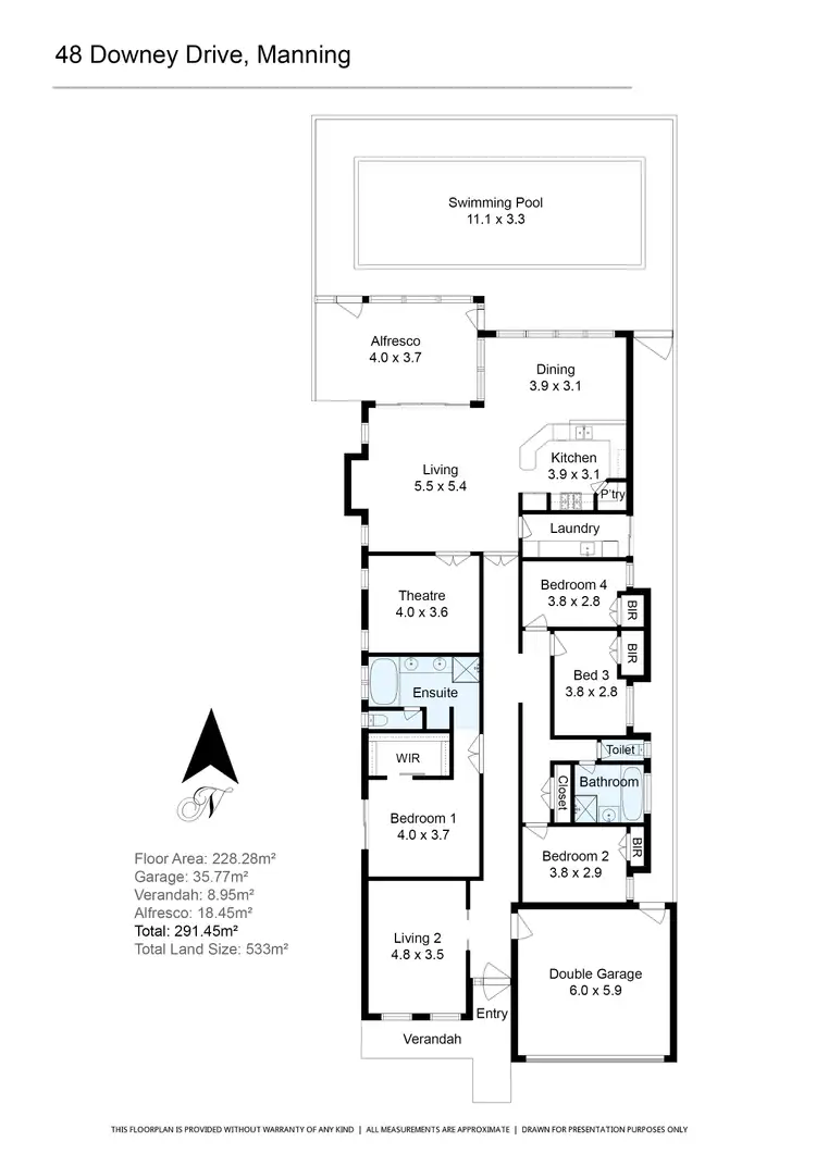 Floorplan of Homely house listing, 48 Downey Drive, Manning WA 6152