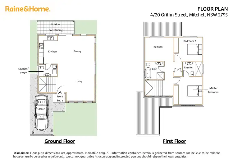 Floorplan of Homely townhouse listing, 4/20 Griffin Street, Mitchell NSW 2795