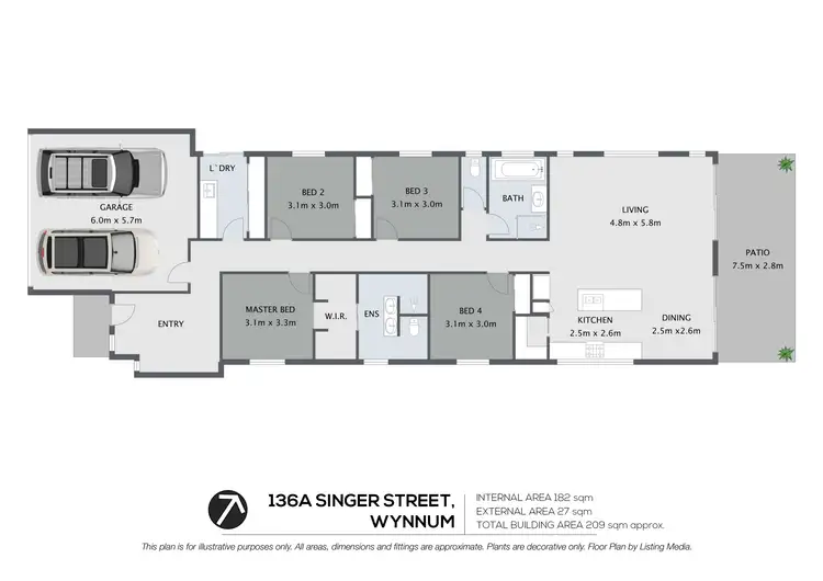 Floorplan of Homely house listing, 136A Singer Street, Wynnum QLD 4178