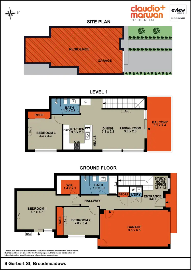 Floorplan of Homely townhouse listing, 9 Gerbert Street, Broadmeadows VIC 3047