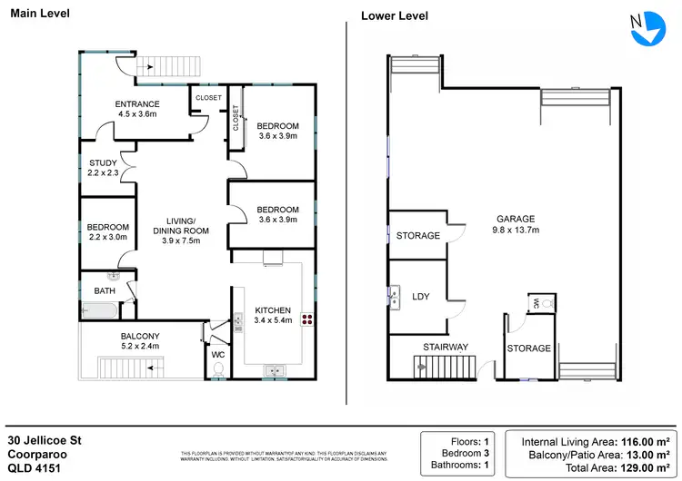 Floorplan of Homely house listing, 30 Jellicoe Street, Coorparoo QLD 4151
