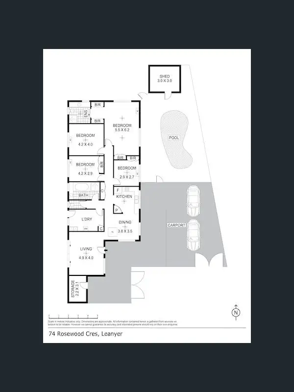 Floorplan of Homely house listing, 74 Rosewood Crescent, Leanyer NT 812